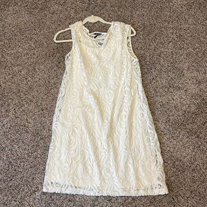 White lace women’s dress with slip size large